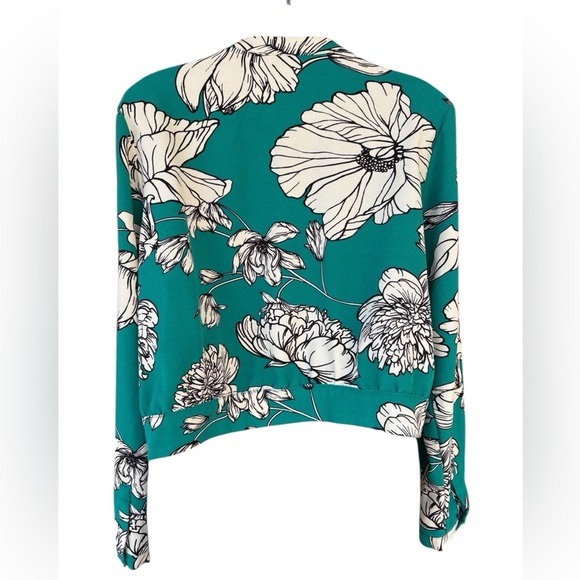 Rachel Roy women’s floral green button down long sleeve top size small preloved - Picture 2 of 7